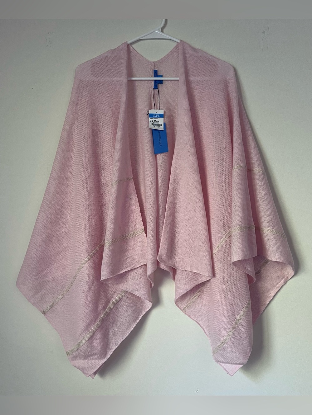 J.McLaughlin Harriet 100% Cashmere Poncho Pink Color Block OS NWT **Flawed